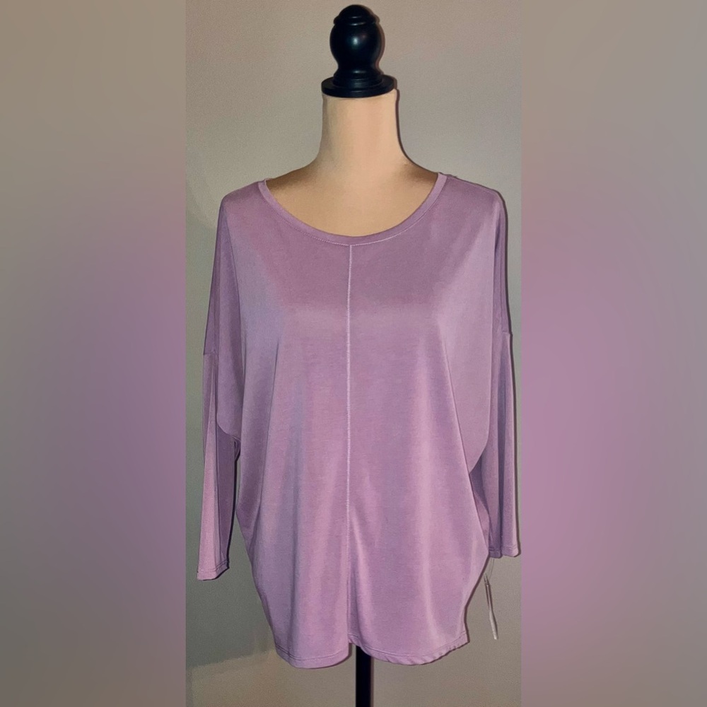 NWT-Women's Ophelia Roe Purple Dolman 3/4 Sleeve Relaxed Fit Top/Blouse,Medium M